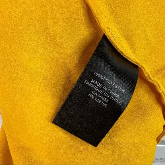 RW&CO. Tank top shiny strappy yellow shimmer Mustard Camisole Top - Picture 11 of 13